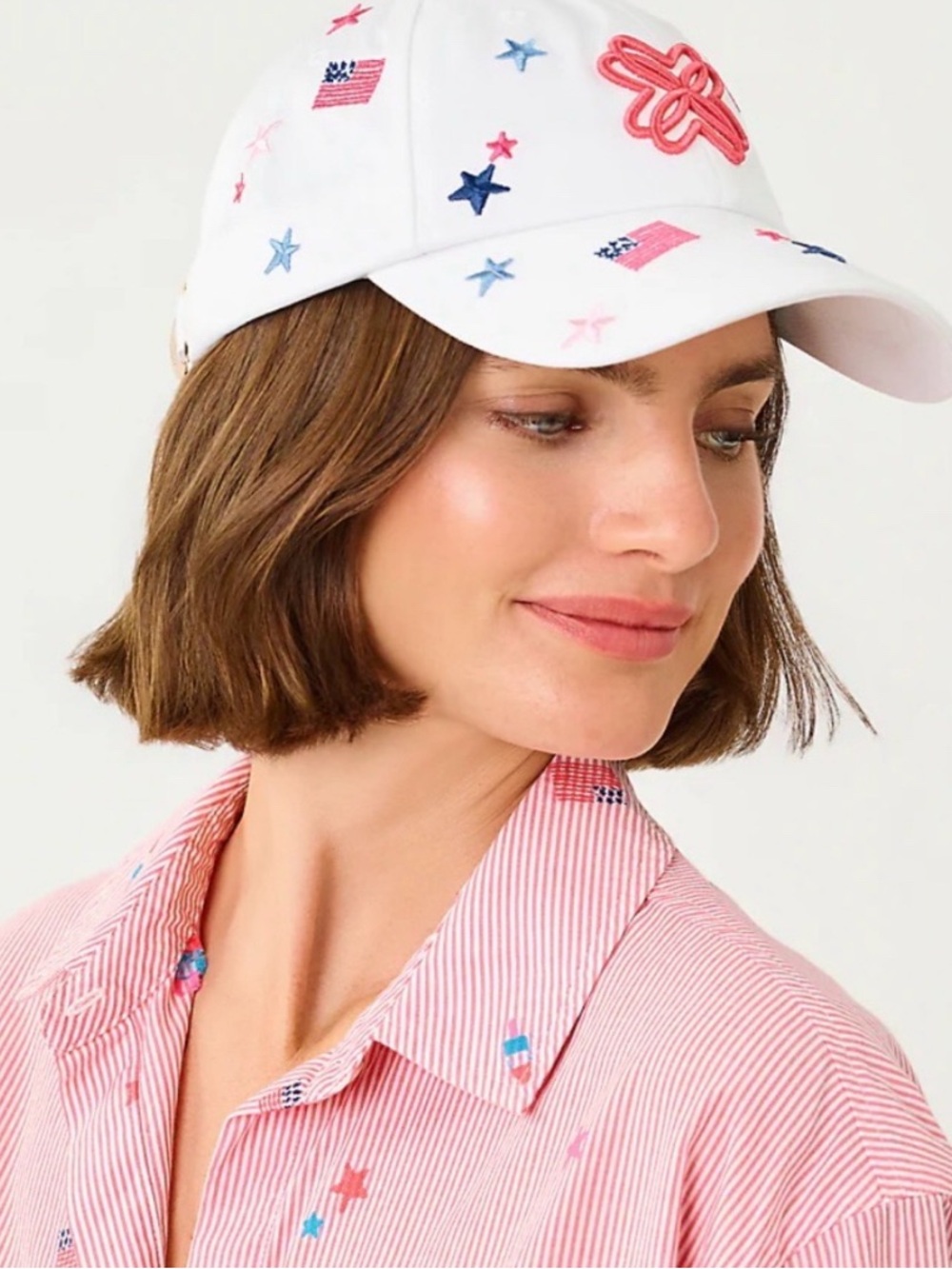 🎉NWT Lilly Pulitzer Embroidered 250th Celebration Baseball Hat. JUST RELEASED 🧢